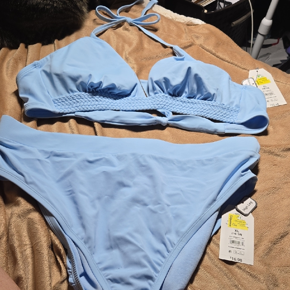 NWT Time and Tru Sky Blue Bikini Set